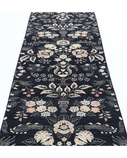 Artemix 3' 0" X 11' 1" Hand Knotted Wool Rug 3' 0" X 11' 1" (91 X 338) / Black / Wool