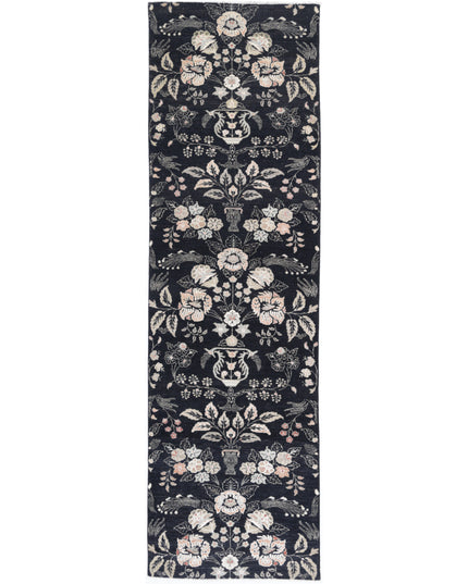 Artemix 3' 0" X 11' 1" Hand Knotted Wool Rug 3' 0" X 11' 1" (91 X 338) / Black / Wool