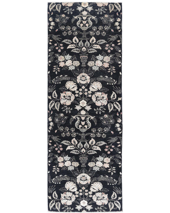 Artemix 2' 11" X 9' 3" Hand Knotted Wool Rug 2' 11" X 9' 3" (89 X 282) / Black / Wool