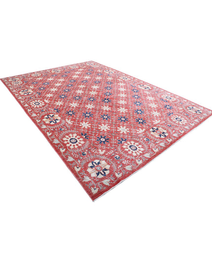 Artemix 8' 5" X 11' 5" Hand Knotted Wool Rug 8' 5" X 11' 5" (257 X 348) / Red / Wool