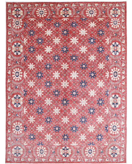Artemix 8' 5" X 11' 5" Hand Knotted Wool Rug 8' 5" X 11' 5" (257 X 348) / Red / Wool