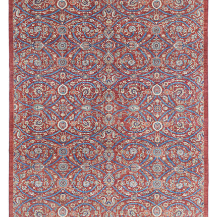 Artemix 9' 1" X 11' 7" Hand Knotted Wool Rug 9' 1" X 11' 7" (277 X 353) / Red / Wool
