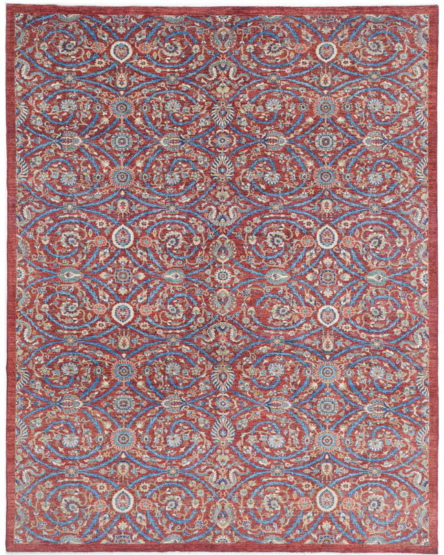 Artemix 9' 1" X 11' 7" Hand Knotted Wool Rug 9' 1" X 11' 7" (277 X 353) / Red / Wool