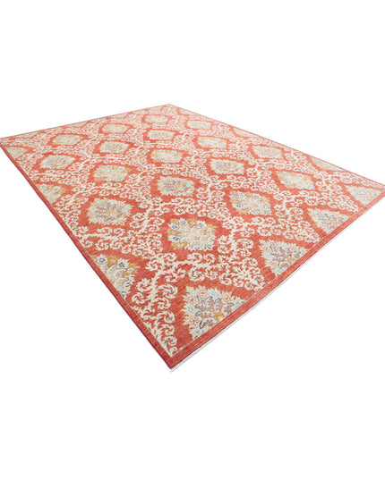 Artemix 9' 3" X 12' 2" Hand Knotted Wool Rug 9' 3" X 12' 2" (282 X 371) / Red / Wool