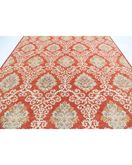 Artemix 9' 3" X 12' 2" Hand Knotted Wool Rug 9' 3" X 12' 2" (282 X 371) / Red / Wool