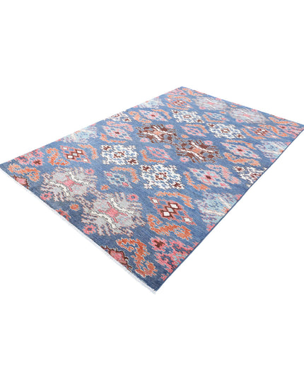 Artemix 5' 9" X 8' 11" Hand Knotted Wool Rug 5' 9" X 8' 11" (175 X 272) / Blue / Wool
