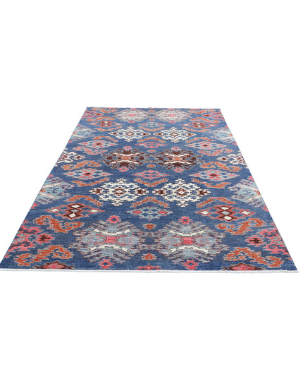 Artemix 5' 9" X 8' 11" Hand Knotted Wool Rug 5' 9" X 8' 11" (175 X 272) / Blue / Wool