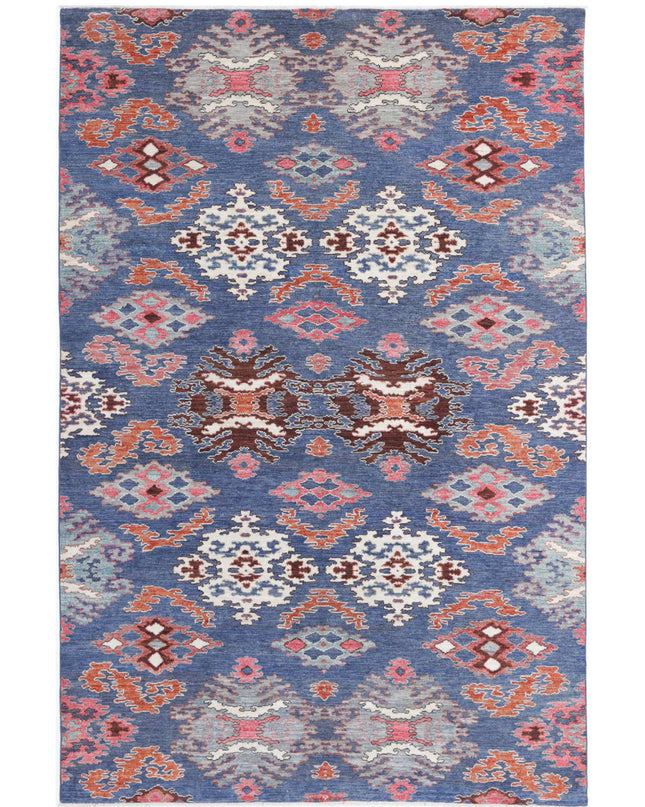 Artemix 5' 9" X 8' 11" Hand Knotted Wool Rug 5' 9" X 8' 11" (175 X 272) / Blue / Wool
