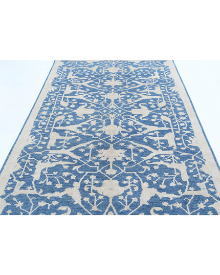 Artemix 4' 11" X 9' 4" Hand Knotted Wool Rug 4' 11" X 9' 4" (150 X 284) / Blue / Wool