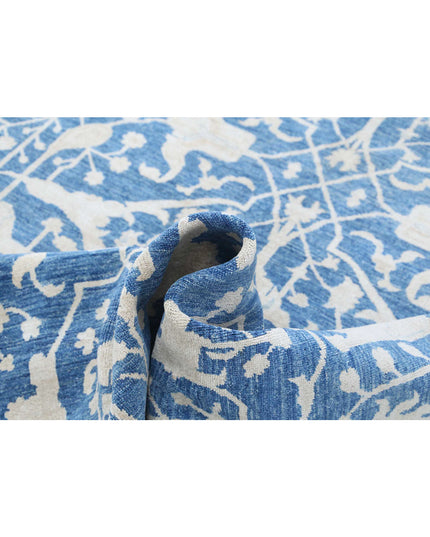 Artemix 4' 11" X 9' 4" Hand Knotted Wool Rug 4' 11" X 9' 4" (150 X 284) / Blue / Wool