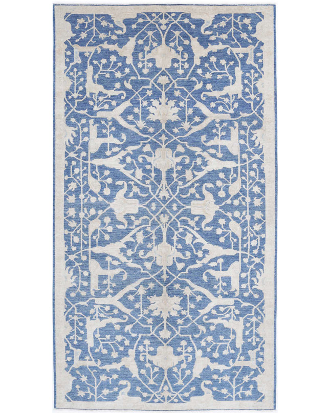 Artemix 4' 11" X 9' 4" Hand Knotted Wool Rug 4' 11" X 9' 4" (150 X 284) / Blue / Wool