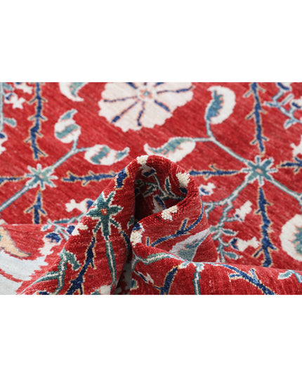 Artemix 5' 6" X 7' 6" Hand Knotted Wool Rug 5' 6" X 7' 6" (168 X 229) / Red / Wool