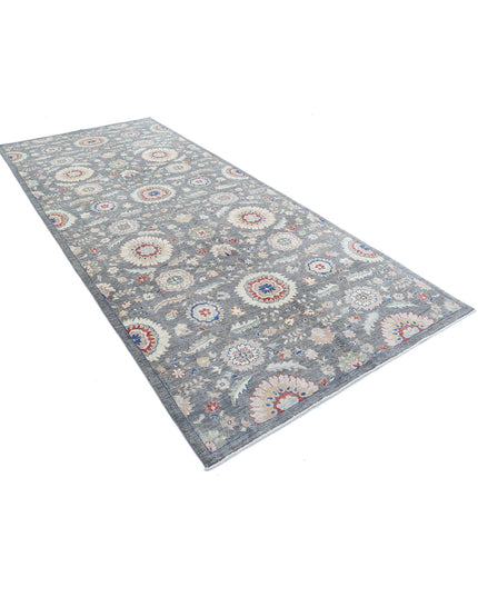Artemix 5' 0" X 11' 8" Hand Knotted Wool Rug 5' 0" X 11' 8" (152 X 356) / Grey / Wool