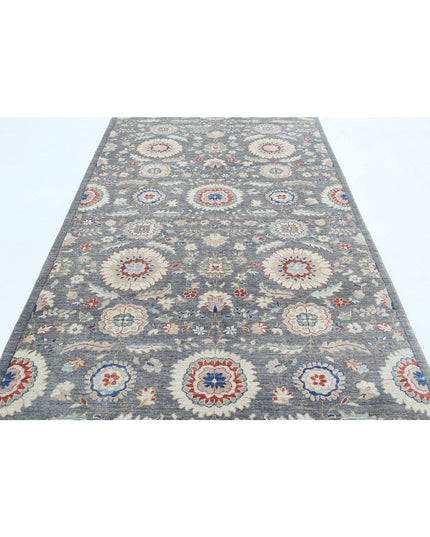 Artemix 5' 0" X 11' 8" Hand Knotted Wool Rug 5' 0" X 11' 8" (152 X 356) / Grey / Wool