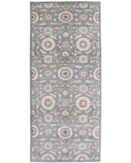 Artemix 5' 0" X 11' 8" Hand Knotted Wool Rug 5' 0" X 11' 8" (152 X 356) / Grey / Wool