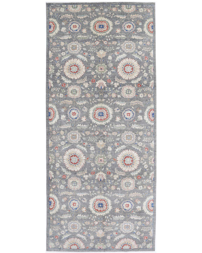 Artemix 5' 0" X 11' 8" Hand Knotted Wool Rug 5' 0" X 11' 8" (152 X 356) / Grey / Wool