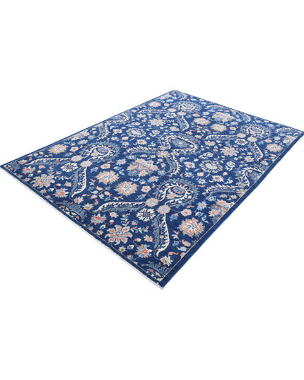 Artemix 5' 4" X 7' 6" Hand Knotted Wool Rug 5' 4" X 7' 6" (162 X 229) / Blue / Wool