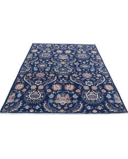 Artemix 5' 4" X 7' 6" Hand Knotted Wool Rug 5' 4" X 7' 6" (162 X 229) / Blue / Wool