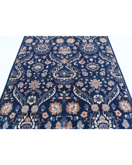 Artemix 5' 4" X 7' 6" Hand Knotted Wool Rug 5' 4" X 7' 6" (162 X 229) / Blue / Wool