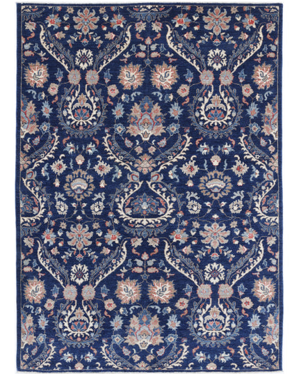 Artemix 5' 4" X 7' 6" Hand Knotted Wool Rug 5' 4" X 7' 6" (162 X 229) / Blue / Wool