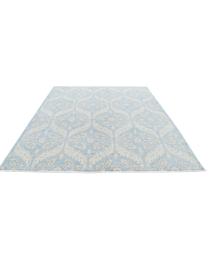 Artemix 8' 1" X 9' 4" Hand Knotted Wool Rug 8' 1" X 9' 4" (246 X 284) / Blue / Wool