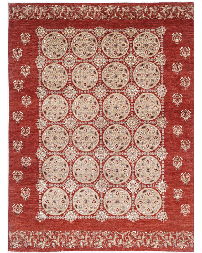 Artemix 8' 9" X 12' 0" Hand Knotted Wool Rug 8' 9" X 12' 0" (267 X 366) / Rust / Wool