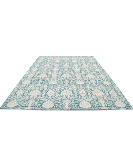 Artemix 8' 10" X 11' 11" Hand Knotted Wool Rug 8' 10" X 11' 11" (269 X 363) / Green / Wool