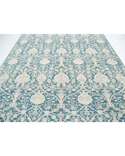 Artemix 8' 10" X 11' 11" Hand Knotted Wool Rug 8' 10" X 11' 11" (269 X 363) / Green / Wool