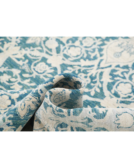 Artemix 8' 10" X 11' 11" Hand Knotted Wool Rug 8' 10" X 11' 11" (269 X 363) / Green / Wool