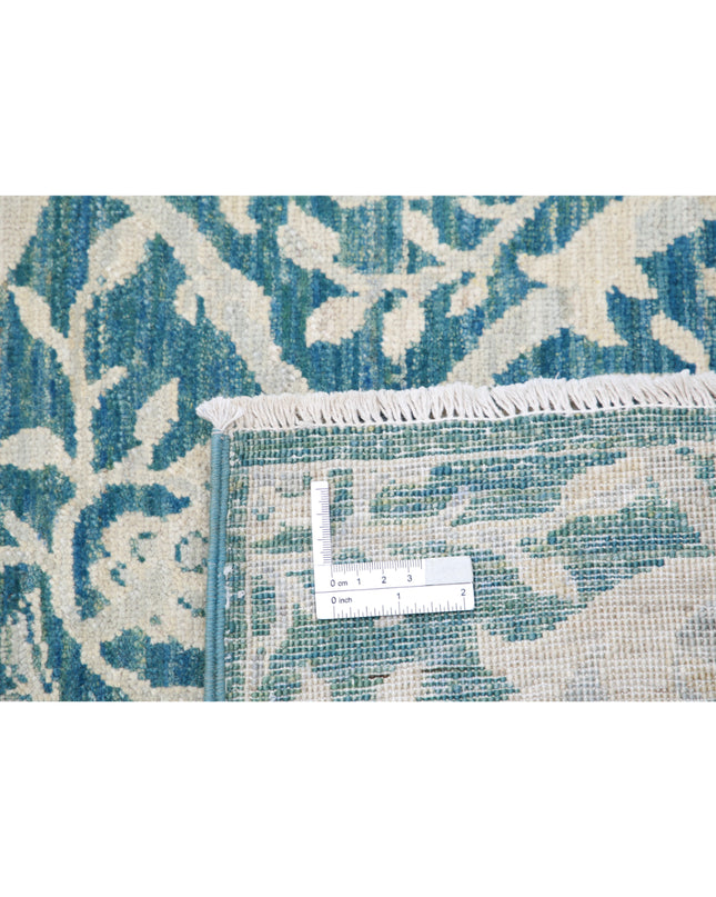 Artemix 8' 10" X 11' 11" Hand Knotted Wool Rug 8' 10" X 11' 11" (269 X 363) / Green / Wool
