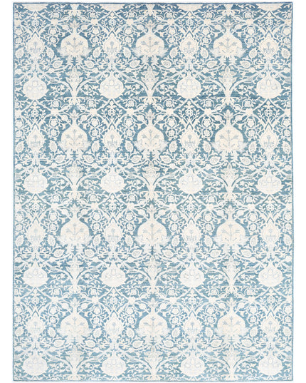 Artemix 8' 10" X 11' 11" Hand Knotted Wool Rug 8' 10" X 11' 11" (269 X 363) / Green / Wool