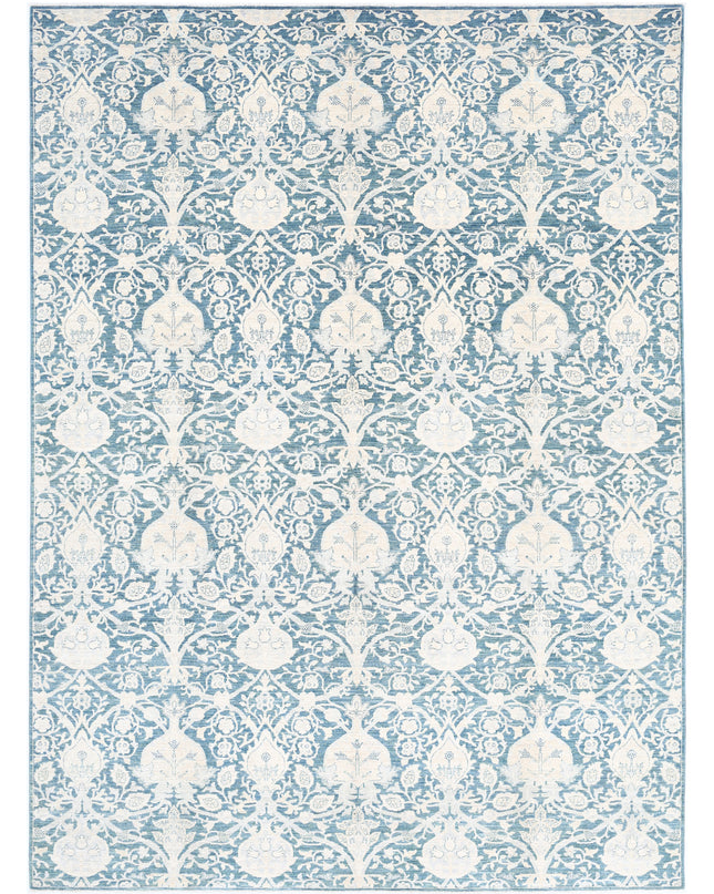 Artemix 8' 10" X 11' 11" Hand Knotted Wool Rug 8' 10" X 11' 11" (269 X 363) / Green / Wool