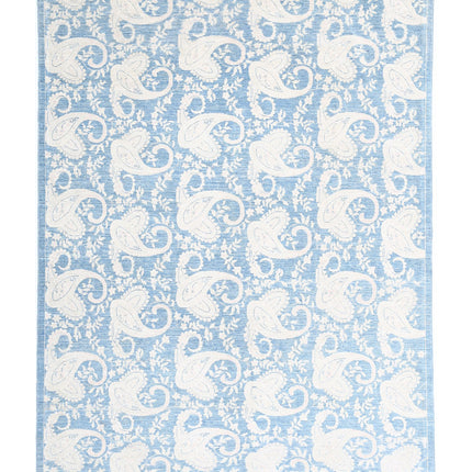 Artemix 6' 4" X 9' 9" Hand Knotted Wool Rug 6' 4" X 9' 9" (193 X 297) / Blue / Wool