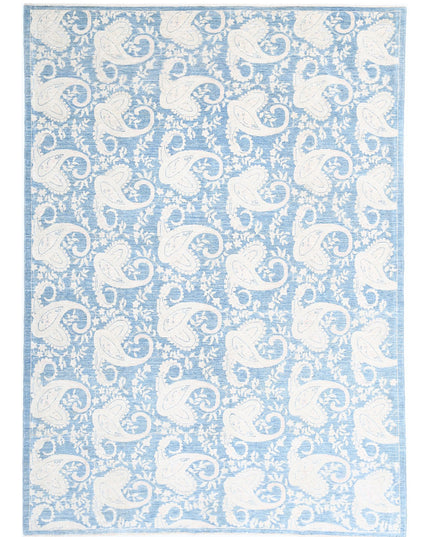 Artemix 6' 4" X 9' 9" Hand Knotted Wool Rug 6' 4" X 9' 9" (193 X 297) / Blue / Wool