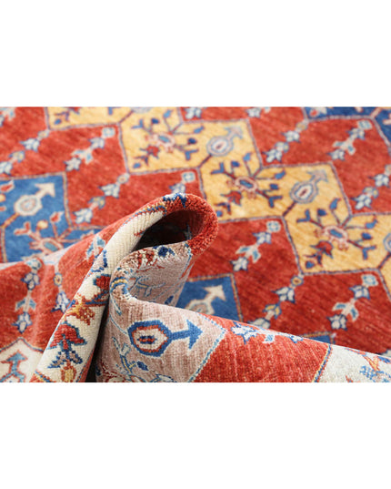 Artemix 5' 6" X 7' 10" Hand Knotted Wool Rug 5' 6" X 7' 10" (168 X 239) / Red / Wool