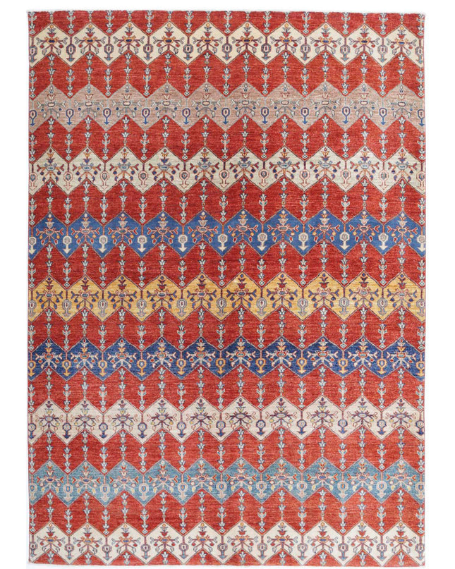 Artemix 5' 6" X 7' 10" Hand Knotted Wool Rug 5' 6" X 7' 10" (168 X 239) / Red / Wool