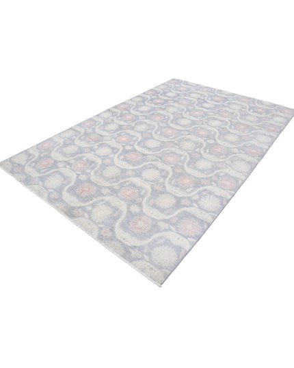 Artemix 6' 2" X 9' 2" Hand Knotted Wool Rug 6' 2" X 9' 2" (188 X 280) / Grey / Wool