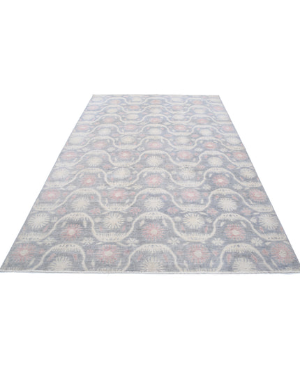 Artemix 6' 2" X 9' 2" Hand Knotted Wool Rug 6' 2" X 9' 2" (188 X 280) / Grey / Wool