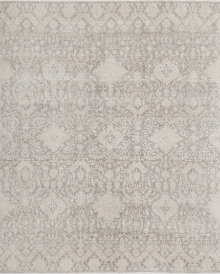 Artemix 7' 8" X 9' 4" Hand Knotted Wool Rug 7' 8" X 9' 4" (234 X 284) / Grey / Wool