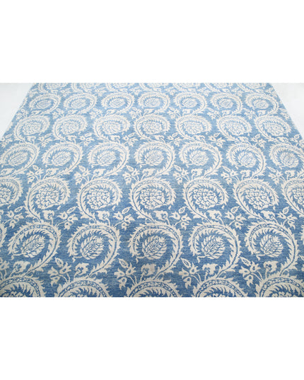 Artemix 8' 9" X 11' 5" Hand Knotted Wool Rug 8' 9" X 11' 5" (267 X 348) / Blue / Wool