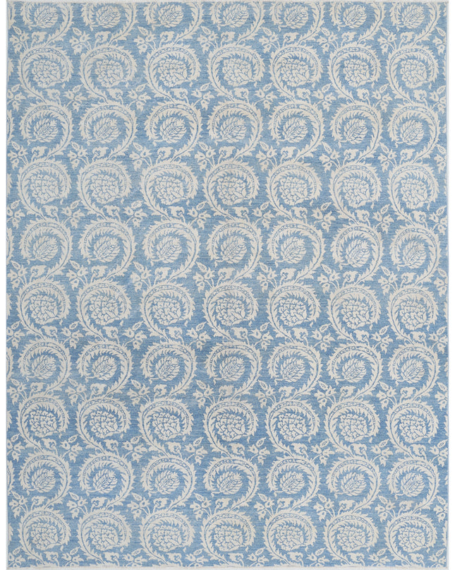 Artemix 8' 9" X 11' 5" Hand Knotted Wool Rug 8' 9" X 11' 5" (267 X 348) / Blue / Wool