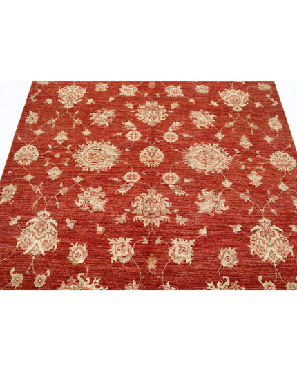 Artemix 4' 10" X 6' 6" Hand Knotted Wool Rug 4' 10" X 6' 6" (147 X 198) / Red / Wool