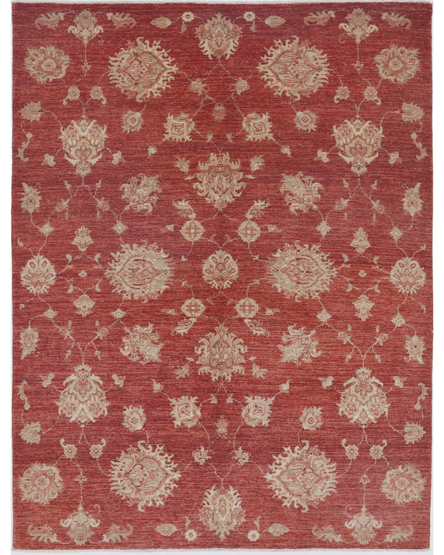 Artemix 4' 10" X 6' 6" Hand Knotted Wool Rug 4' 10" X 6' 6" (147 X 198) / Red / Wool