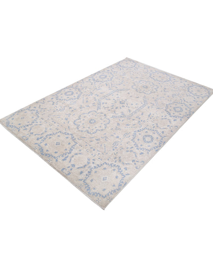 Artemix 4' 10" X 7' 2" Hand Knotted Wool Rug 4' 10" X 7' 2" (147 X 219) / Ivory / Wool