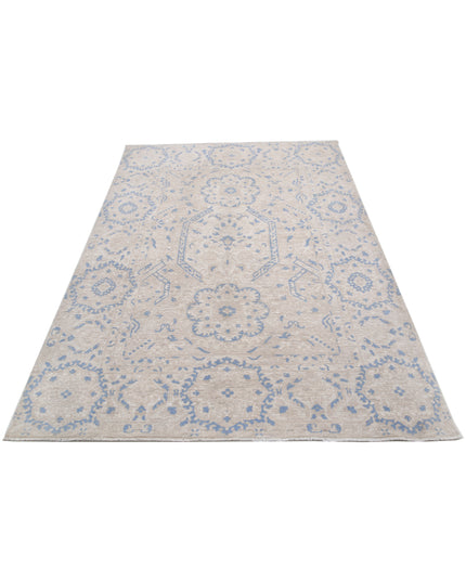 Artemix 4' 10" X 7' 2" Hand Knotted Wool Rug 4' 10" X 7' 2" (147 X 219) / Ivory / Wool