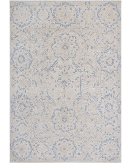 Artemix 4' 10" X 7' 2" Hand Knotted Wool Rug 4' 10" X 7' 2" (147 X 219) / Ivory / Wool