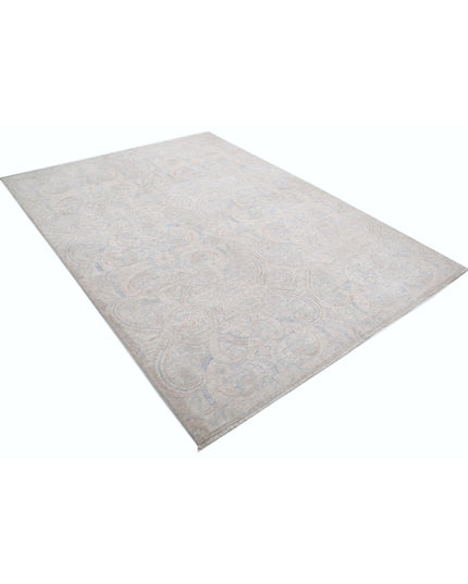Artemix 6' 1" X 8' 4" Hand Knotted Wool Rug 6' 1" X 8' 4" (185 X 254) / Grey / Wool