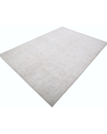 Artemix 6' 1" X 8' 4" Hand Knotted Wool Rug 6' 1" X 8' 4" (185 X 254) / Grey / Wool
