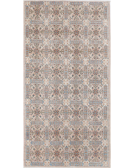 Artemix 4' 10" X 9' 4" Hand Knotted Wool Rug 4' 10" X 9' 4" (147 X 284) / Ivory / Wool
