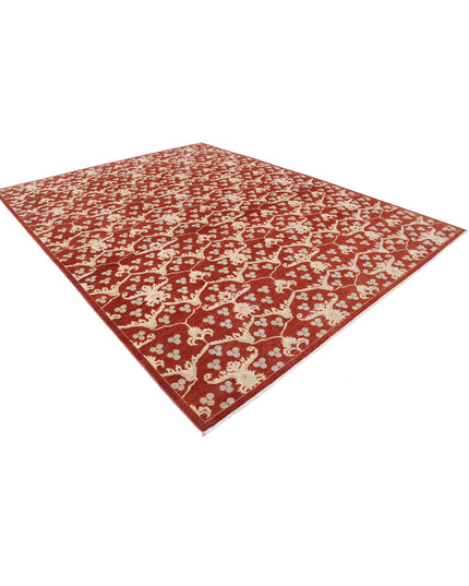 Artemix 9' 4" X 12' 1" Hand Knotted Wool Rug 9' 4" X 12' 1" (284 X 368) / Red / Wool
